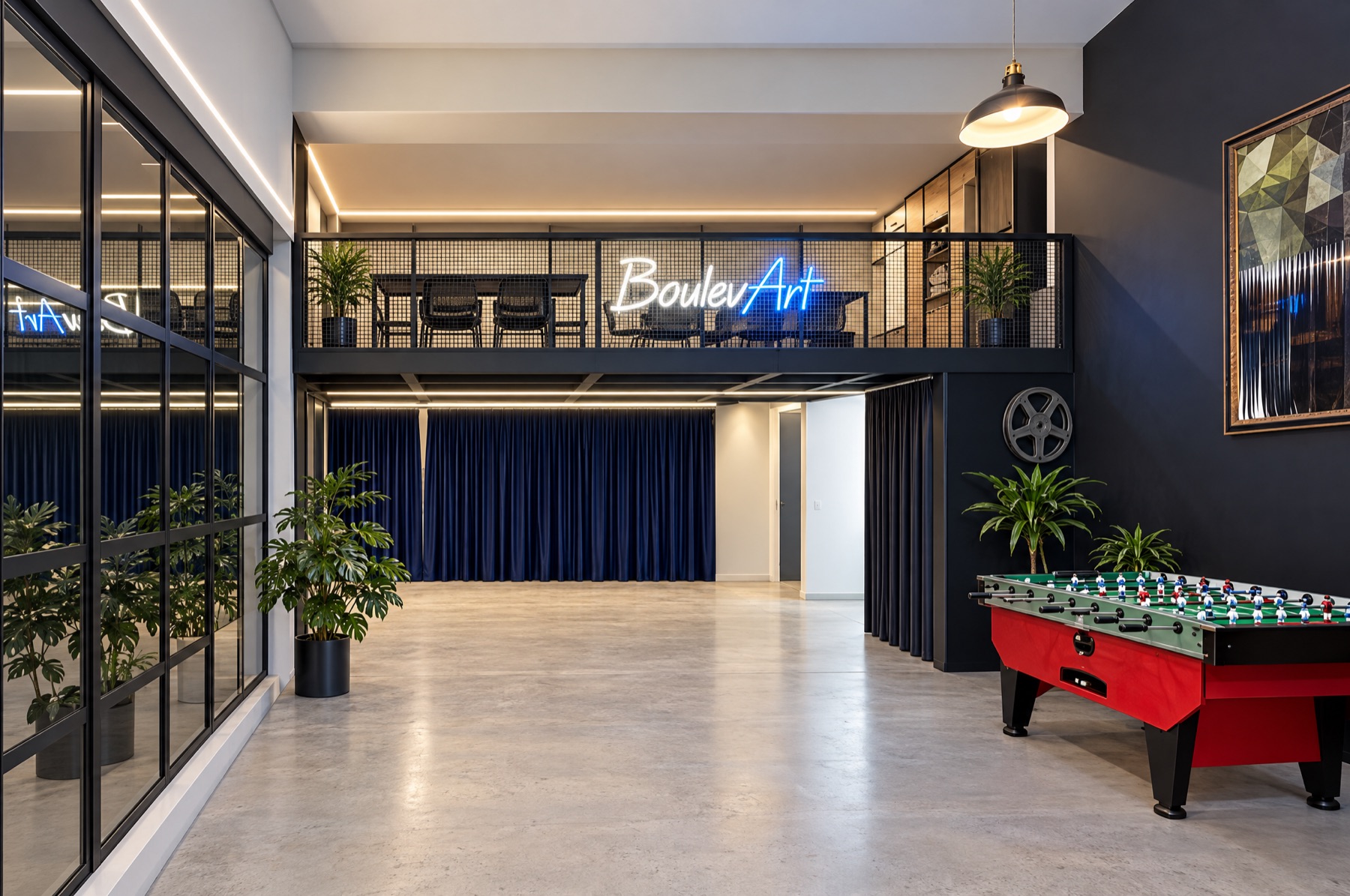 Lounge with mezzanine