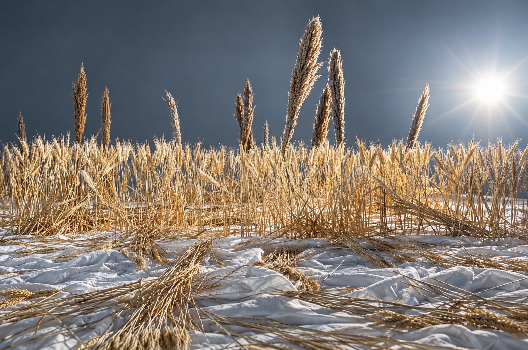 A wheat field built on stage