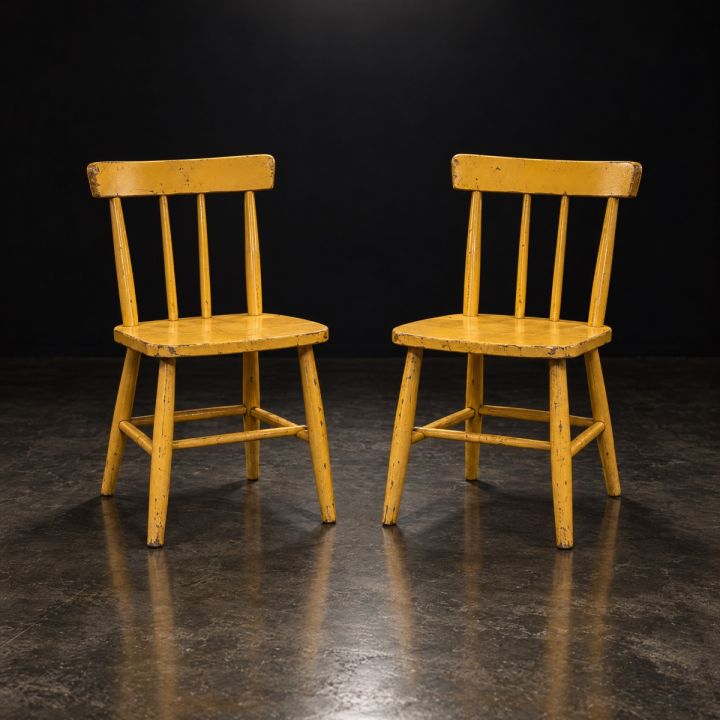 Yellow wooden chairs