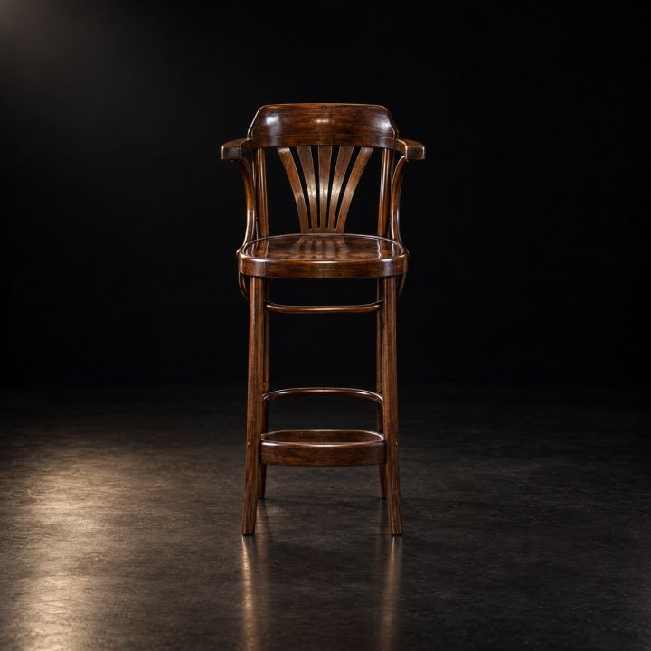 Tall wooden bar stool