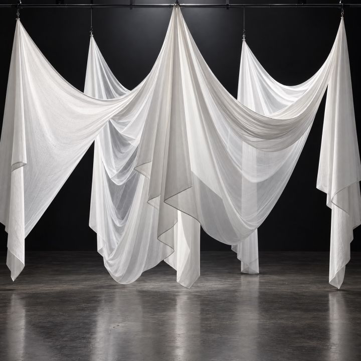White fabric drapes
